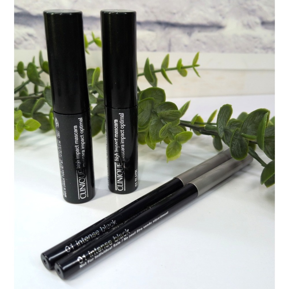 NEW LOT4🌿Clinique Quickliner Intense Eyeliner High Mascara 01 Intense Black